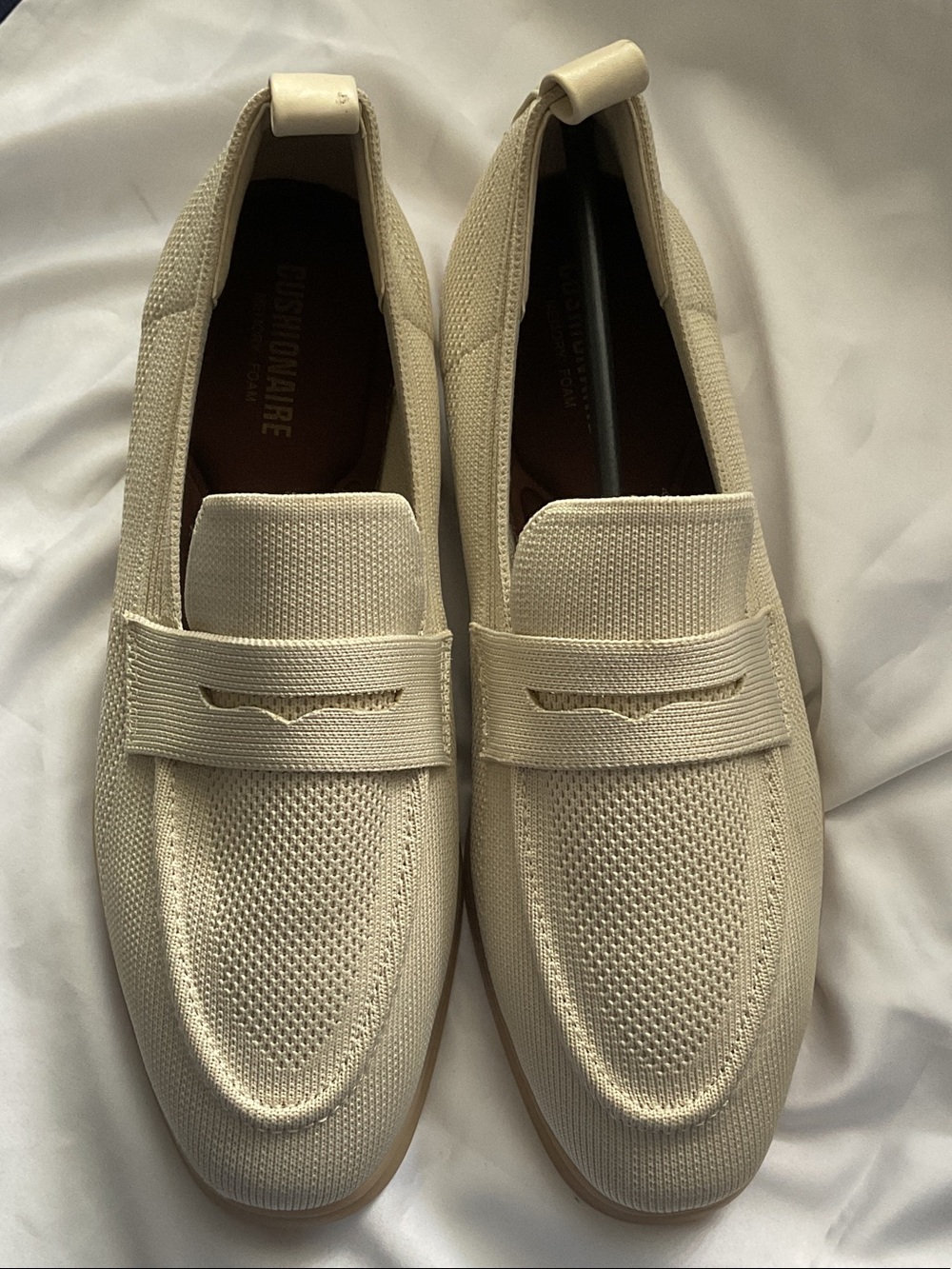 Women’s Cushionaire Memory Foam Knit Slip-On Loafers in Cream